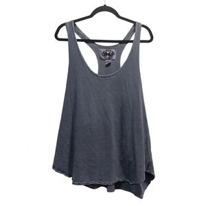 Vintage YMLA California Gym Gear Tank Top Mens XL Gray Cotton Racerback USA Made